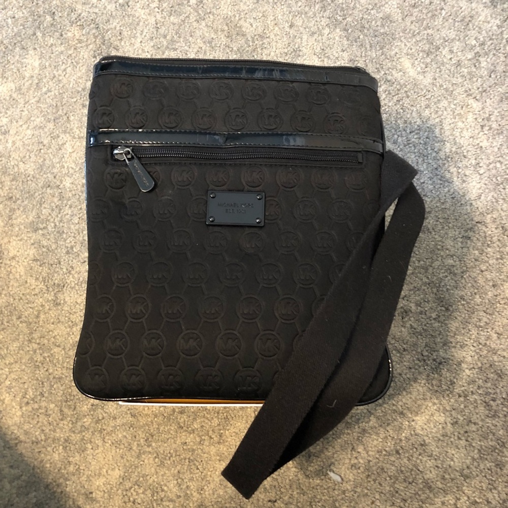 Michael Kors black logo cross body bag